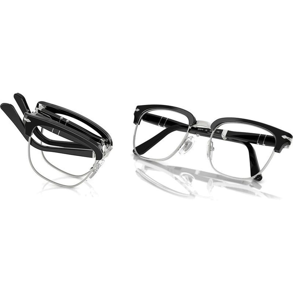 PO3375V, Black and Silver/Clear Lenses 52 Eye Size