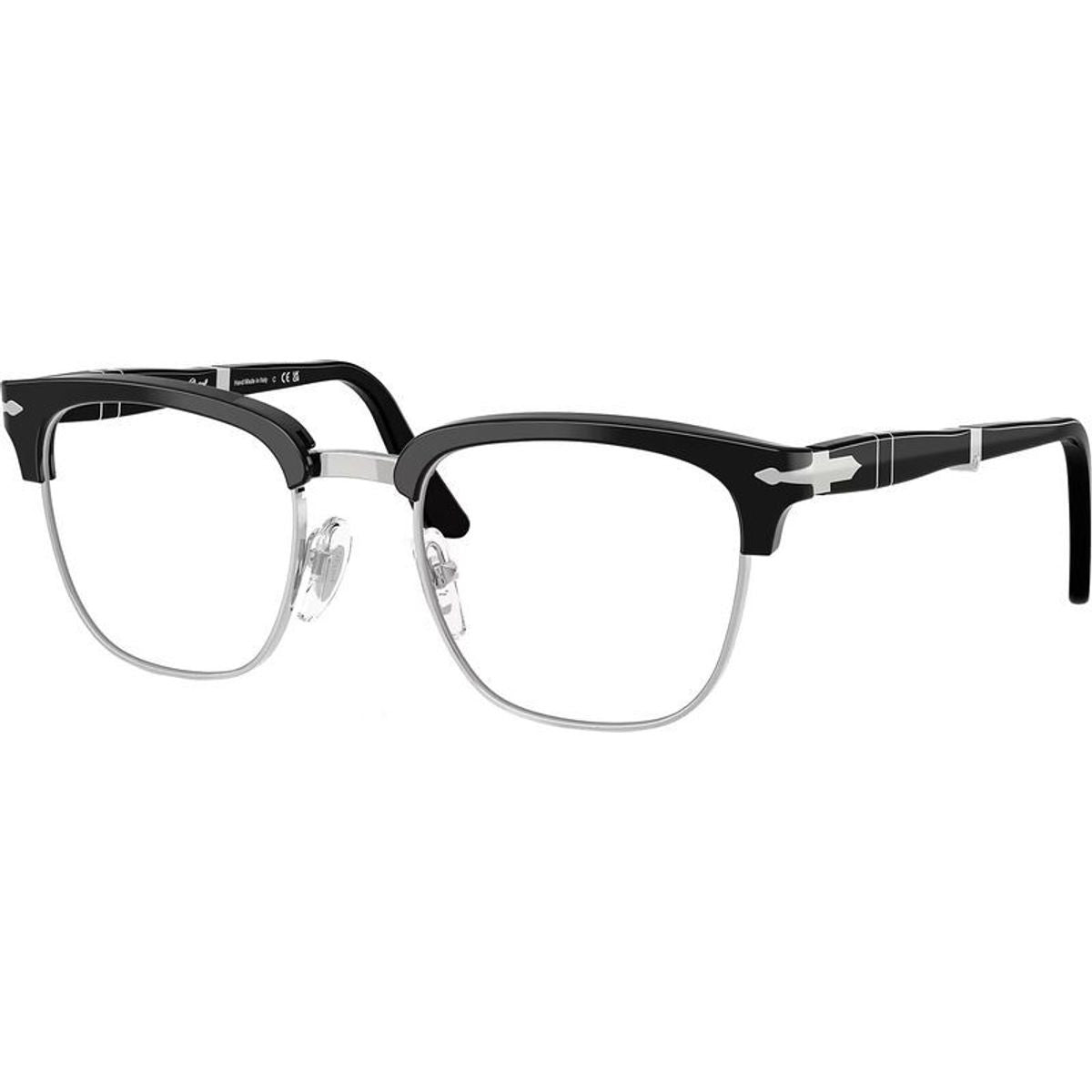 PO3375V, Black and Silver/Clear Lenses 52 Eye Size