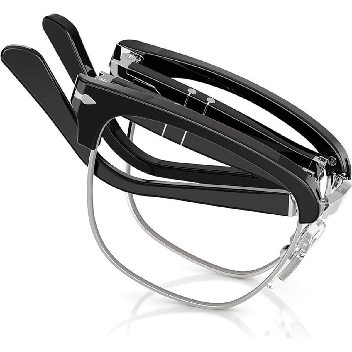 PO3375V, Black and Silver/Clear Lenses 52 Eye Size
