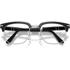 PO3375V, Black and Silver/Clear Lenses 52 Eye Size