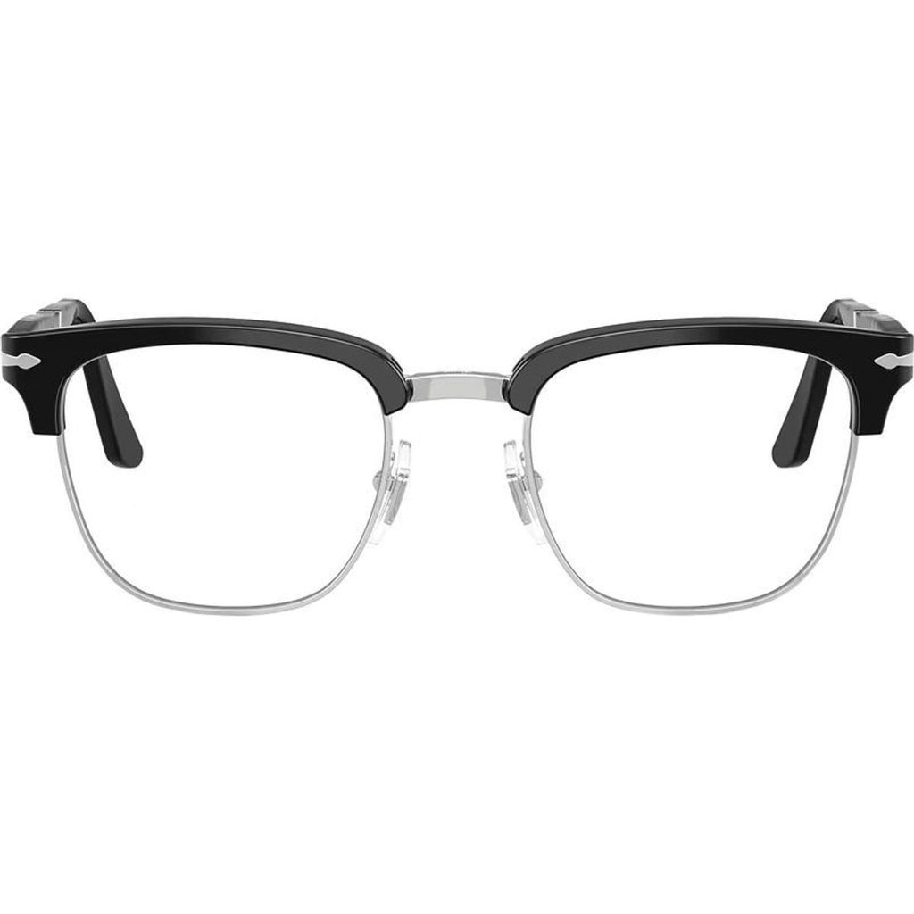 PO3375V, Black and Silver/Clear Lenses 52 Eye Size
