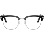 PO3375V, Black and Silver/Clear Lenses 52 Eye Size