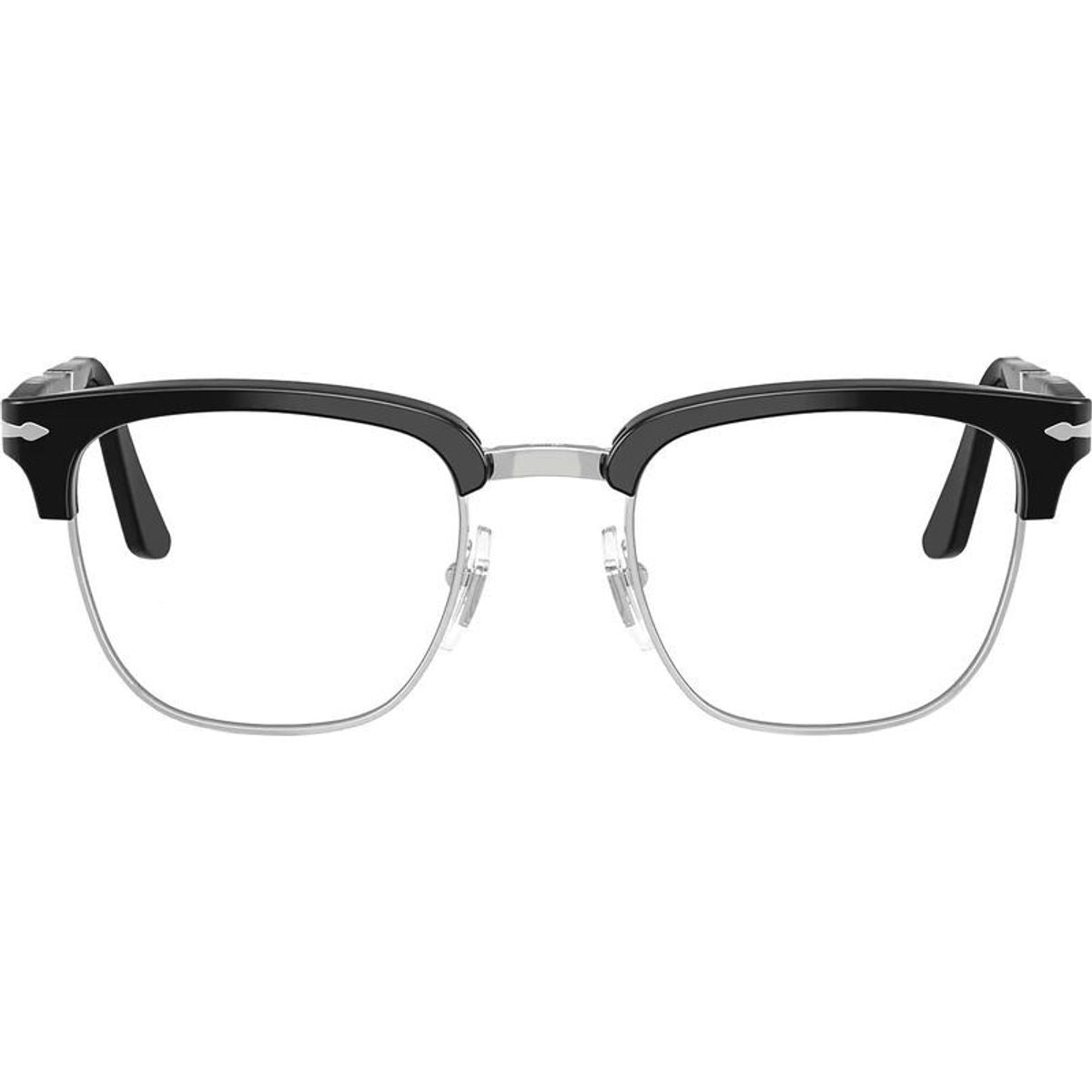 PO3375V, Black and Silver/Clear Lenses 52 Eye Size
