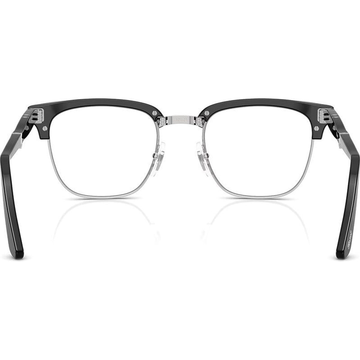 PO3375V, Black and Silver/Clear Lenses 52 Eye Size