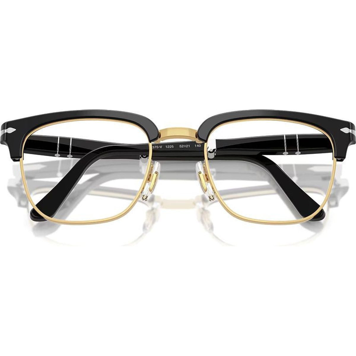 PO3375V, Black and Gold/Clear Lenses 52 Eye Size