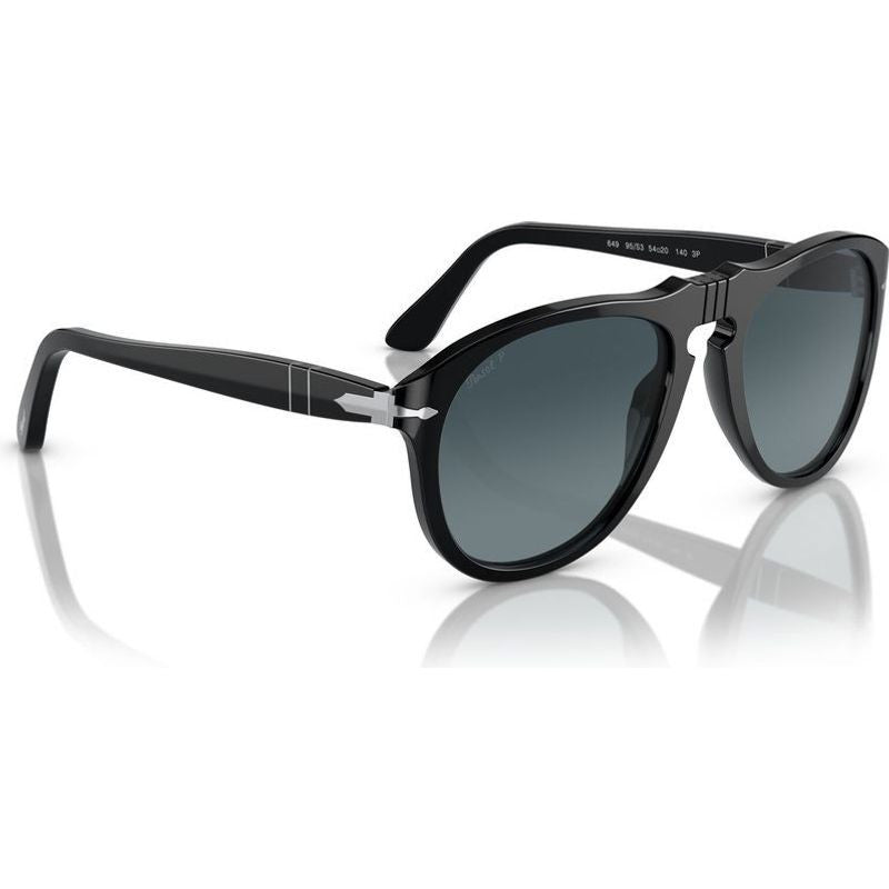 PO0649, Black/Blue Gradient Polarised Glass Lenses 54 Eye Size