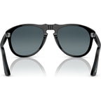 PO0649, Black/Blue Gradient Polarised Glass Lenses 54 Eye Size