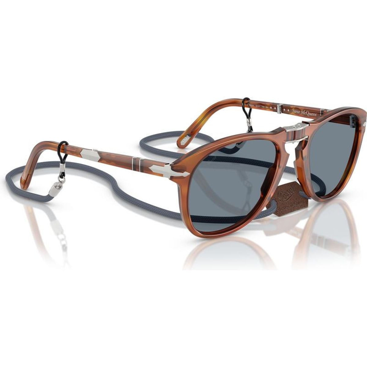 0PO0714SM Steve McQueen, Terra Di Siena/Light Blue Glass Lenses