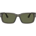 PO3315S, Transparent Taupe Grey/Green Polarised Glass Lenses 55 Eye Size