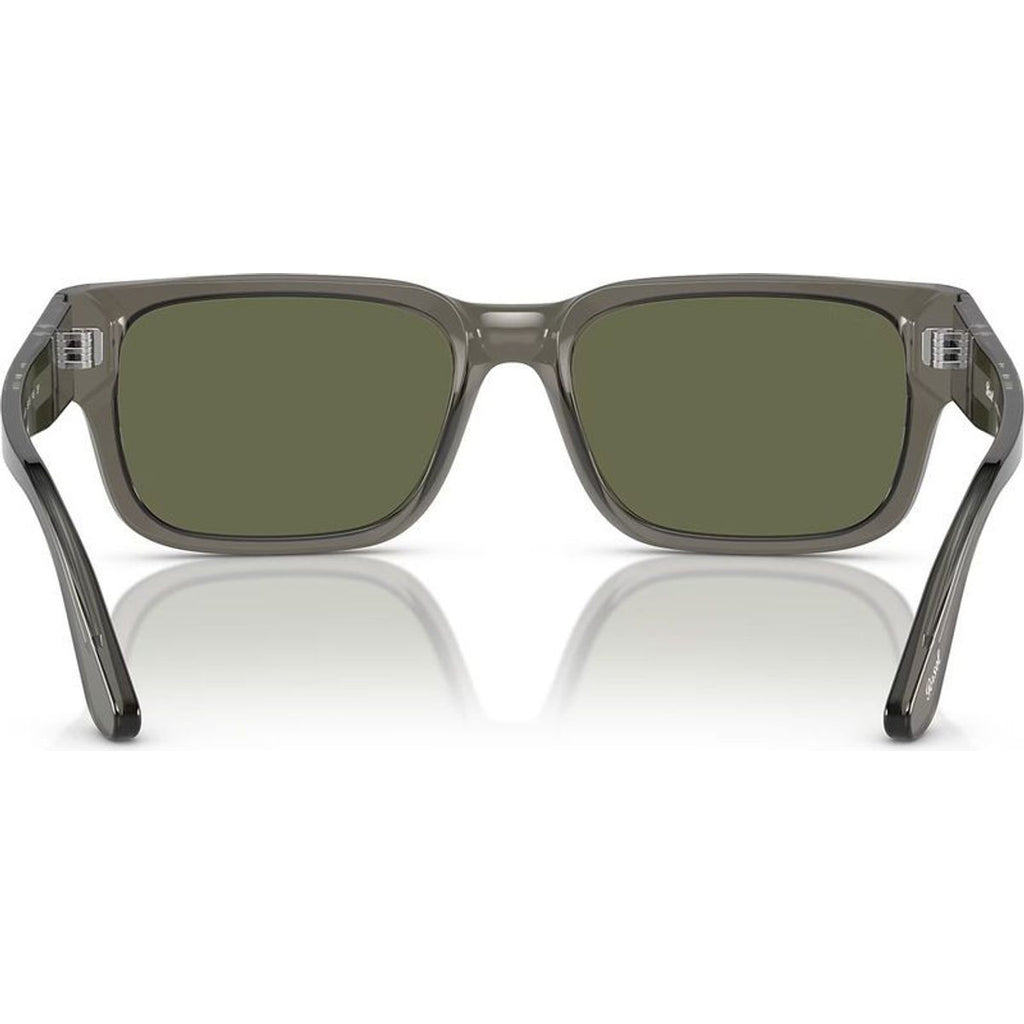 PO3315S, Transparent Taupe Grey/Green Polarised Glass Lenses 55 Eye Size