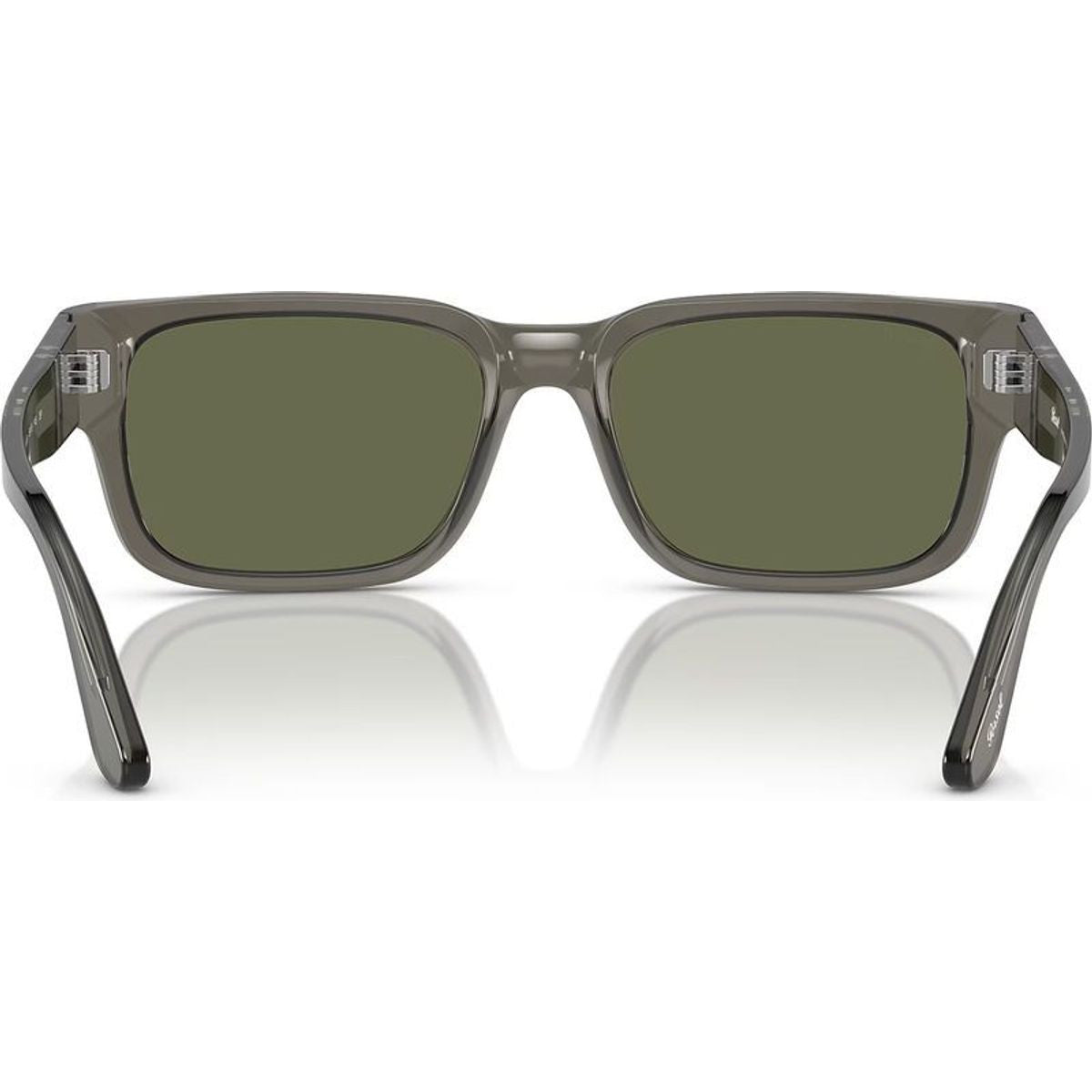 PO3315S, Transparent Taupe Grey/Green Polarised Glass Lenses 55 Eye Size