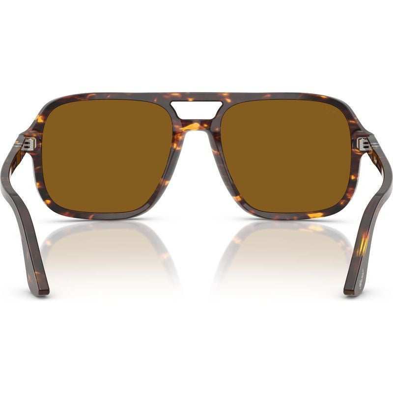 PO3328S, Brown and Bright Yellow/Brown Glass Lenses 58 Eye Size