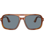 PO3328S, Terra Di Siena/Light Blue Glass Lenses 55 Eye Size