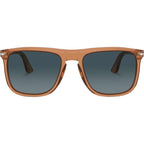 PO3336S, Transparent Brown/Blue Gradient Polarised Glass Lenses 57 Eye Size
