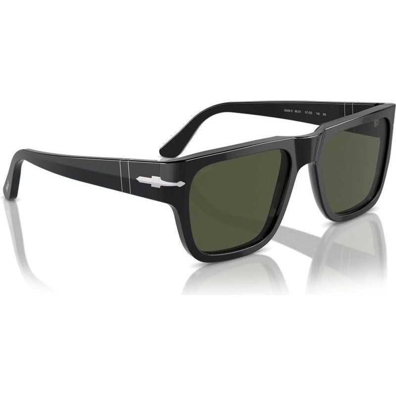 PO3348S, Black/Green Glass Lenses 57 Eye Size
