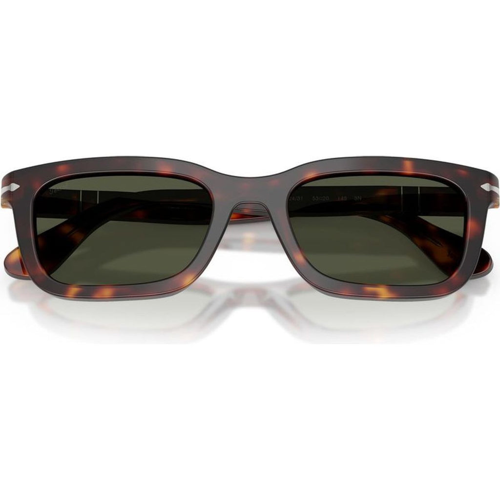 PO3396S, Dark Havana/Green Glass Lenses