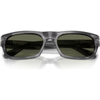 PO3398S, Striped Grey/Green Polarised Glass Lenses 55 Eye Size
