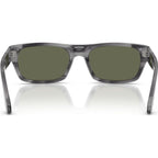 PO3398S, Striped Grey/Green Polarised Glass Lenses 55 Eye Size