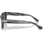 PO3398S, Striped Grey/Green Polarised Glass Lenses 55 Eye Size