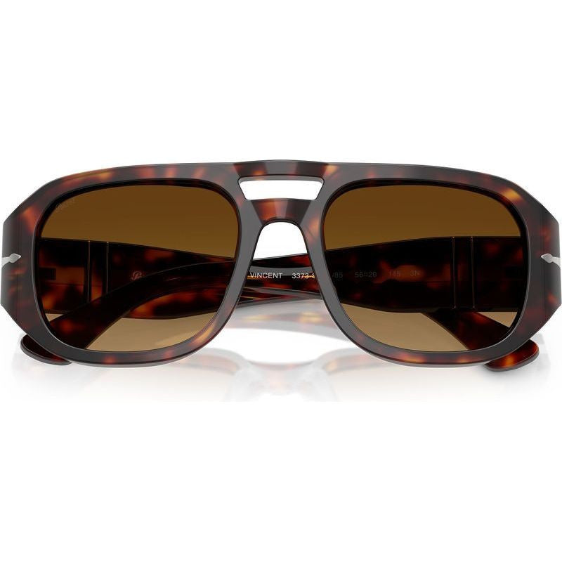 Vincent PO3373S, Havana/Brown Gradient Glass Lenses 53 Eye Size