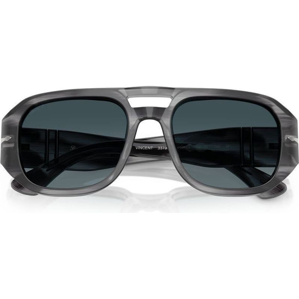 Vincent PO3373S, Striped Grey/Blue Gradient Glass Polarised Lenses 56 Eye Size