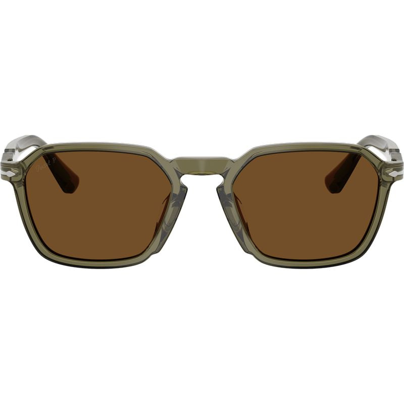 Persol PO3414S Oliva Green Brown Polarised Glass Front