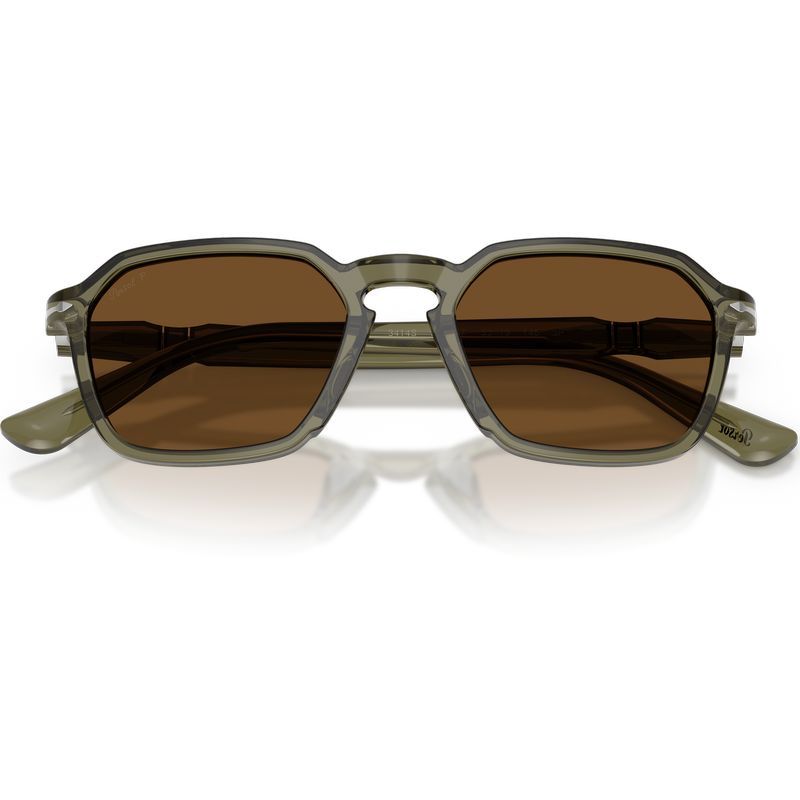 Persol PO3414S Oliva Green Brown Polarised Glass Front2
