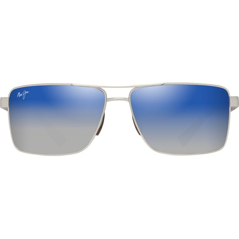 Piha, Matte Silver and Brown/Blue Silver Mirror Gradient Polarised Glass Lenses