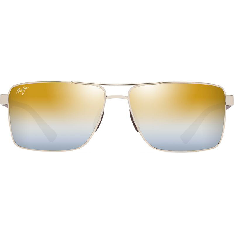 Piha, Shiny Gold and Burgundy/Gold Silver Gradient Mirror Polarised Glass Lenses