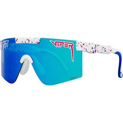 The Originals Narrow, Merika White Red Splatter/Blue HDPV Mirror Polarised Lenses