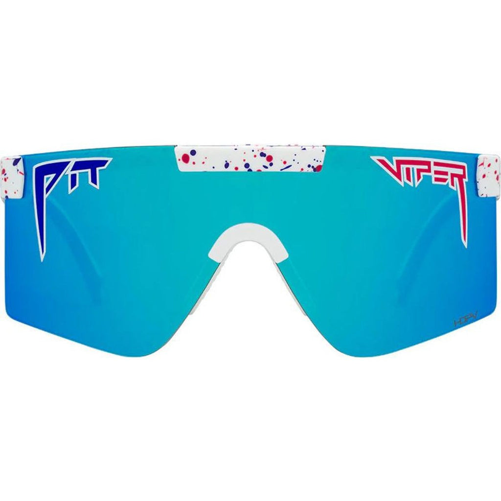 The Originals Narrow, Merika White Red Splatter/Blue HDPV Mirror Polarised Lenses