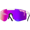 The Double Wides, LA Brights White Splatter/Purple Mirror Polarised Lenses