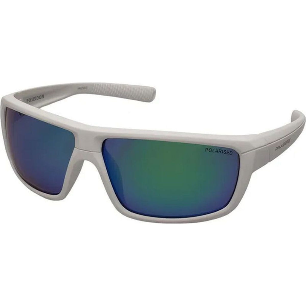 Poseidon, Matte White/Green Mirror Polarised Lenses