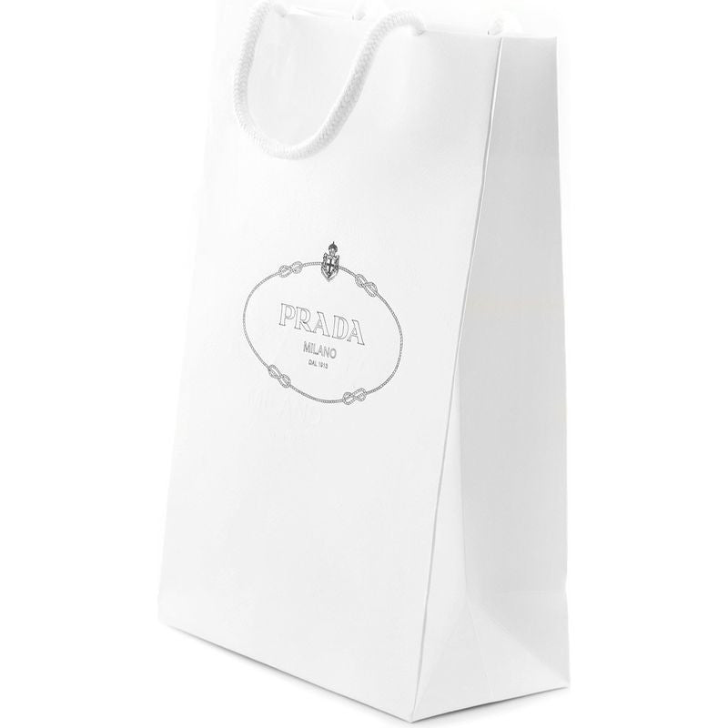 Prada Shopping Bag, White with White Rope Handle
