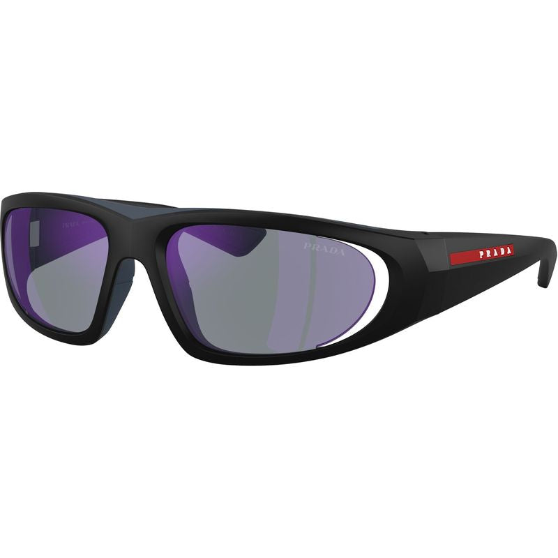 Prada Linea Rossa PSB03S Matte Back Blue Violet Mirror Angle