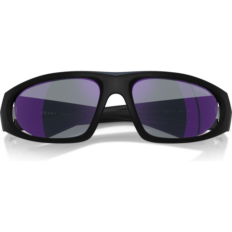 Prada Linea Rossa PSB03S Matte Back Blue Violet Mirror Front2