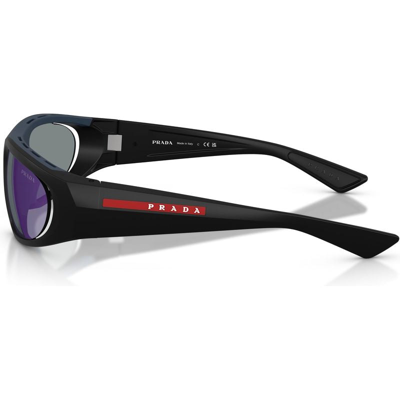 Prada Linea Rossa PSB03S Matte Back Blue Violet Mirror Temple