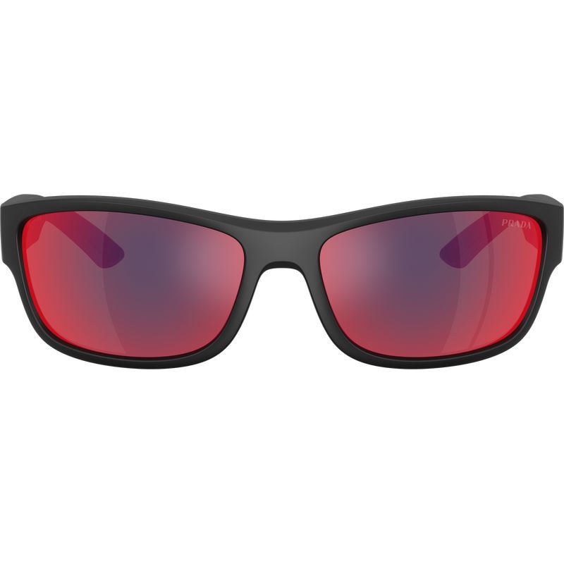 Prada Linea Rossa PSC04S Matte Black Blue Red Mirror Front