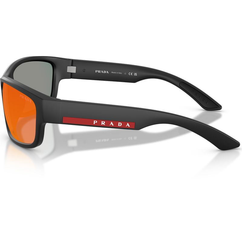 Prada Linea Rossa PSC04S Matte Black Blue Red Mirror Side