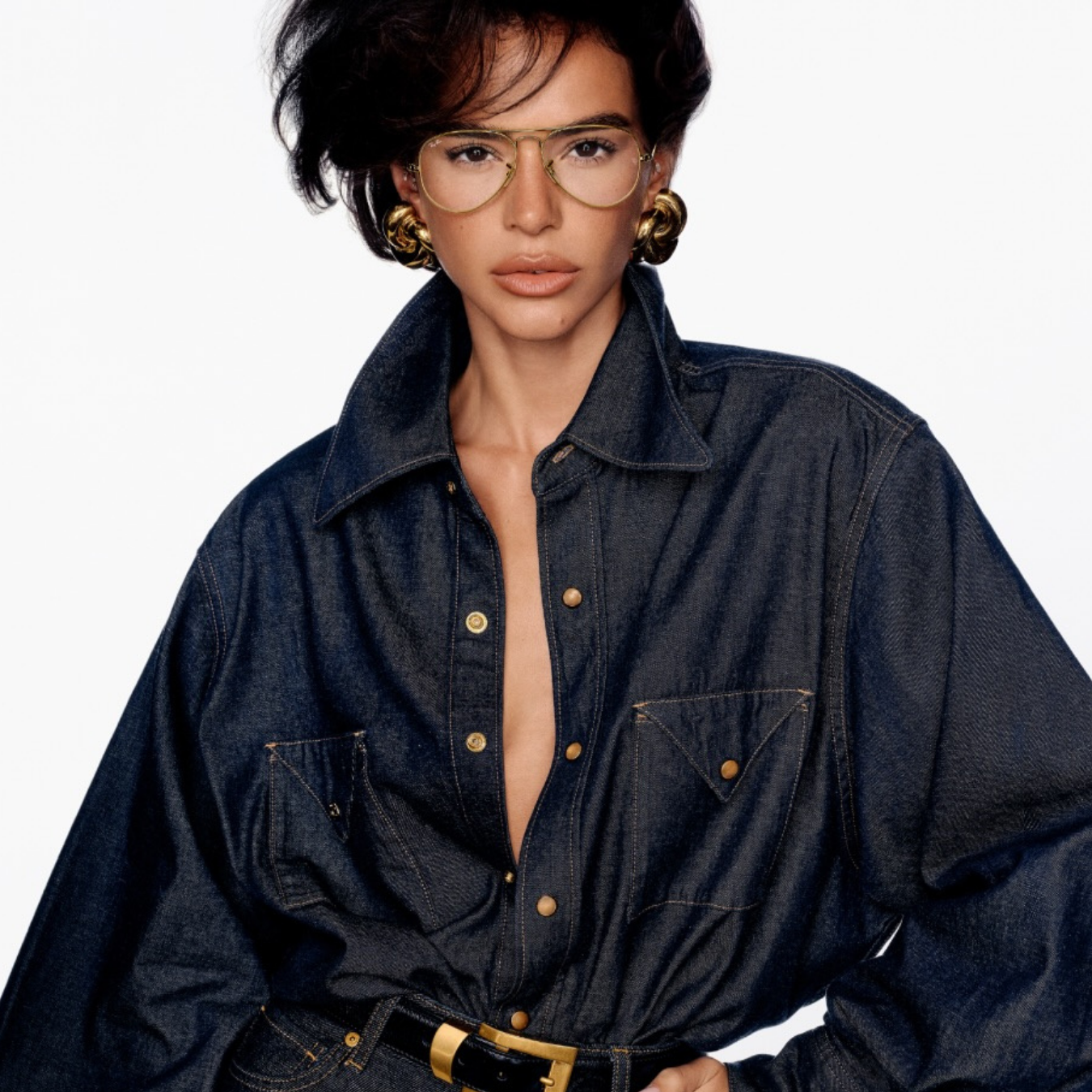 Bruna Marquezine wearing optical aviators by ray-ban