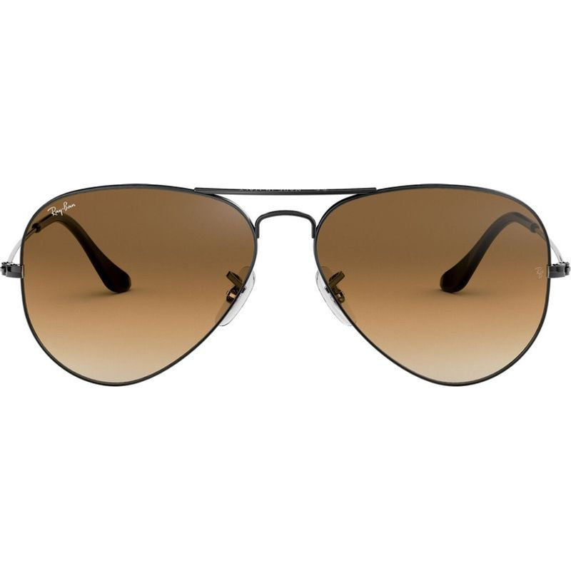 Aviator Classic RB3025, Gunmetal/Brown Gradient Glass Lenses 58 Eye Size