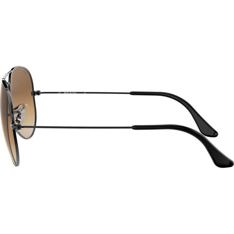 Aviator Classic RB3025, Gunmetal/Brown Gradient Glass Lenses 58 Eye Size