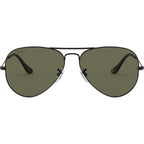 Aviator Classic RB3025, Black/Green Glass Polarised Lenses 58 Eye Size