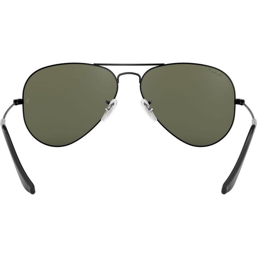 Aviator Classic RB3025, Black/Green Polarised Glass Lenses 62 Eye Size
