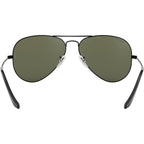 Aviator Classic RB3025, Black/Green Polarised Glass Lenses 62 Eye Size