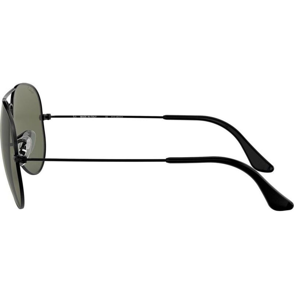 Aviator Classic RB3025, Black/Green Polarised Glass Lenses 62 Eye Size