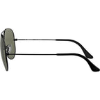 Aviator Classic RB3025, Black/Green Polarised Glass Lenses 62 Eye Size