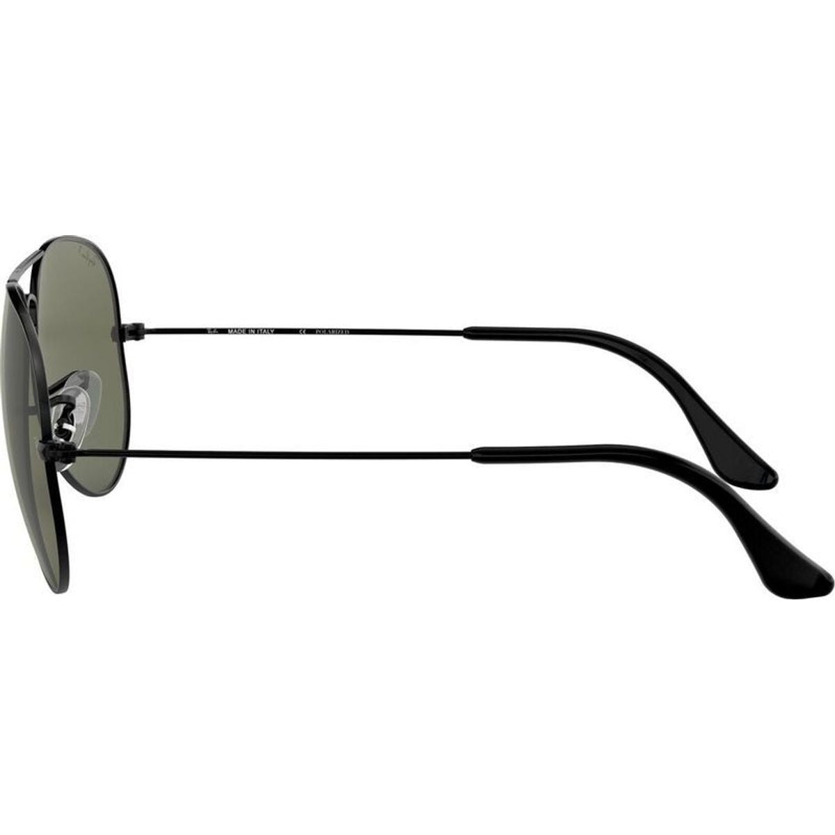 Aviator Classic RB3025, Black/Green Polarised Glass Lenses 62 Eye Size