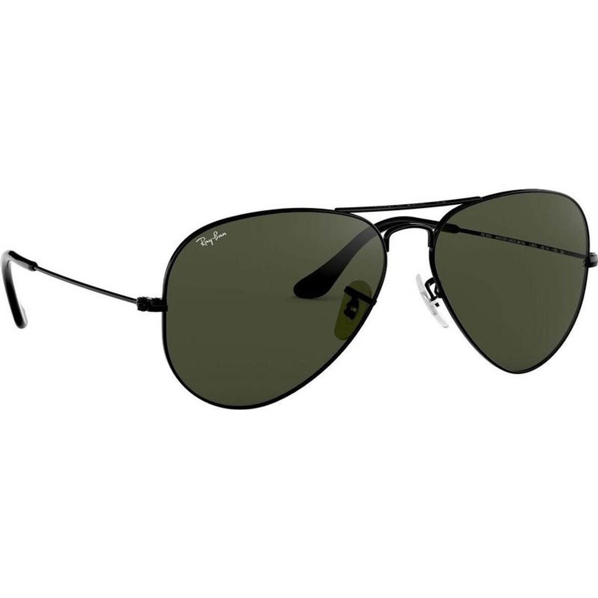 Aviator Classic RB3025, Black/Green Glass Lenses 58 Eye Size