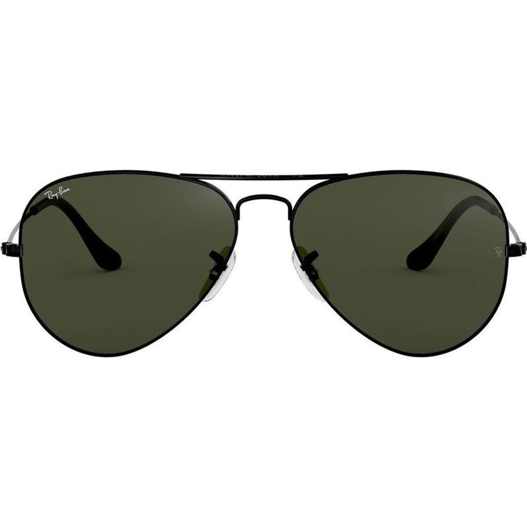 Aviator Classic RB3025, Black/Green Glass Lenses 58 Eye Size